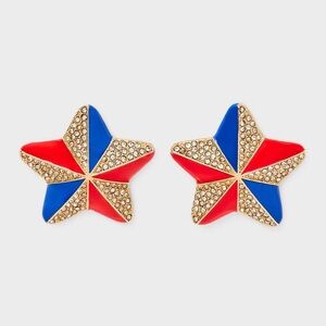 SUGARFIX by BaubleBar American Beauty Statement Earrings - Red/Blue‎ - NWT